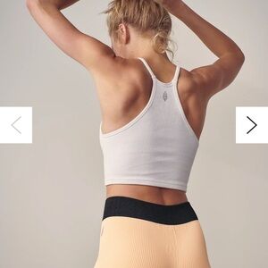 Happiness Runs White Cropped Tank Top By Free People Movement